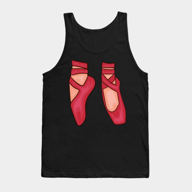 Red Ballet Shoes Tank Top by CatsAreAmazing1